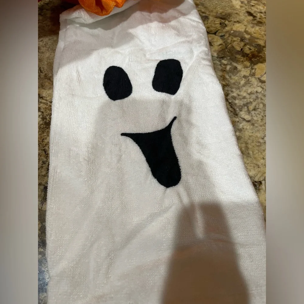 Cupcakes and Cashmere kitchen towel set - jack o’lantern and ghost faces NEW!